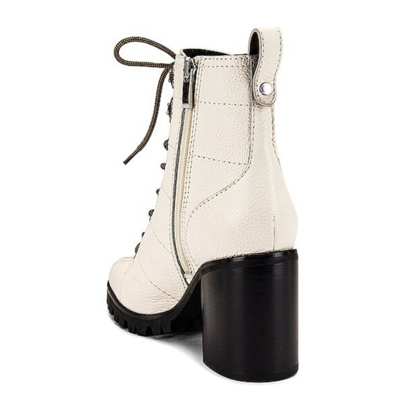 PAIGE Christie Bone Leather Lug Sole Boots Booties - Picture 2 of 6